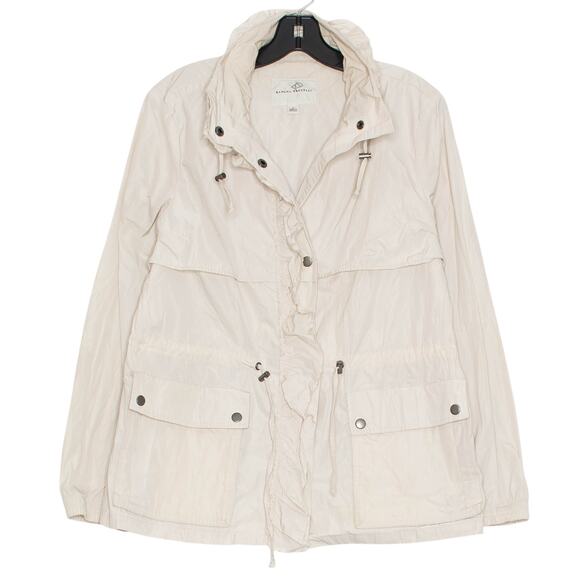 Banana Republic Jacket Windbreaker Ruffle Minimalist Feminine Gorp Outdoor Large - Picture 1 of 8